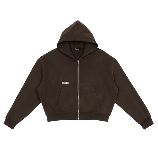 Zip-Up Boxy Hoodie